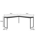 Ver imagem 3 de Escrivaninha Mesa em L 150x150cm Madeira Móveis Industrial Magno Branco com Preto