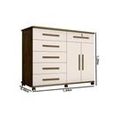 Ver imagem 4 de COMODA 6 GAVETAS 2 PORTAS CANELA OFF WHITE