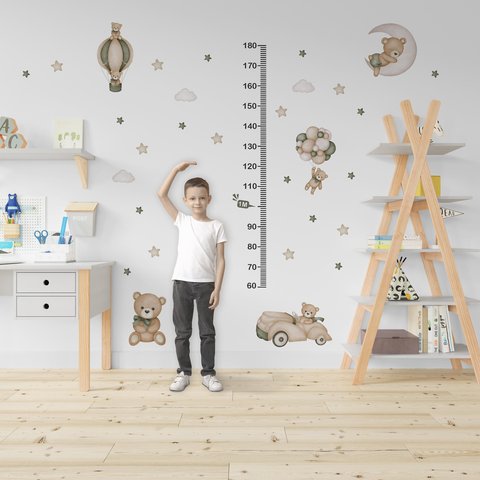 Adesivo Régua do Crescimento Infantil Aviões