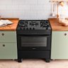Fogão 5 Bocas Mônaco Top Glass Atlas - Mesa de Vidro - Mega Chama - Bivolt - Forno 86,5 L - Preto - 1