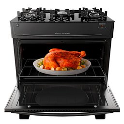 Fogão 5 Bocas Mônaco Top Glass Atlas - Mesa de Vidro - Mega Chama - Bivolt - Forno 86,5 L - Preto - 7
