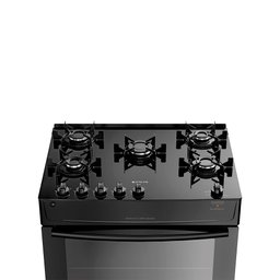Fogão 5 Bocas Mônaco Top Glass Atlas - Mesa de Vidro - Mega Chama - Bivolt - Forno 86,5 L - Preto - 4