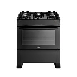 Fogão 5 Bocas Mônaco Top Glass Atlas - Mesa de Vidro - Mega Chama - Bivolt - Forno 86,5 L - Preto - 2