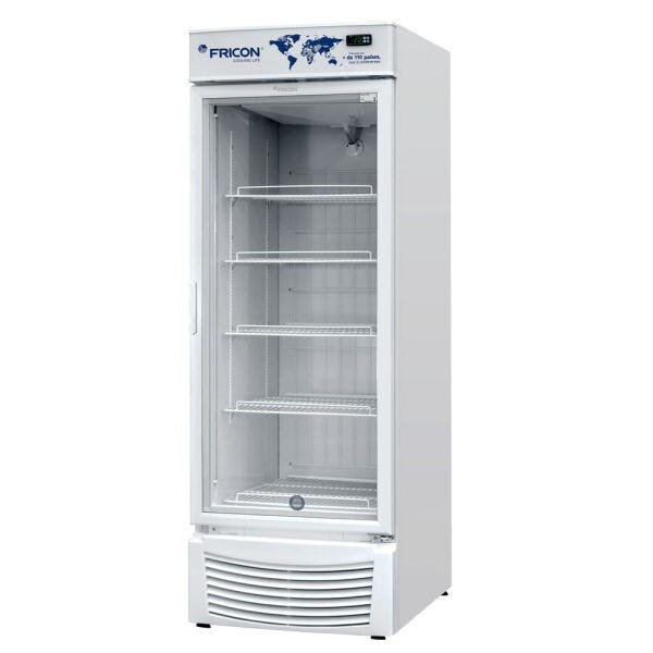 Expositor Vertical de Baixa Temperatura Porta de Vidro 565 Litros Fricon Vcfb565-2v000 Branco 220v