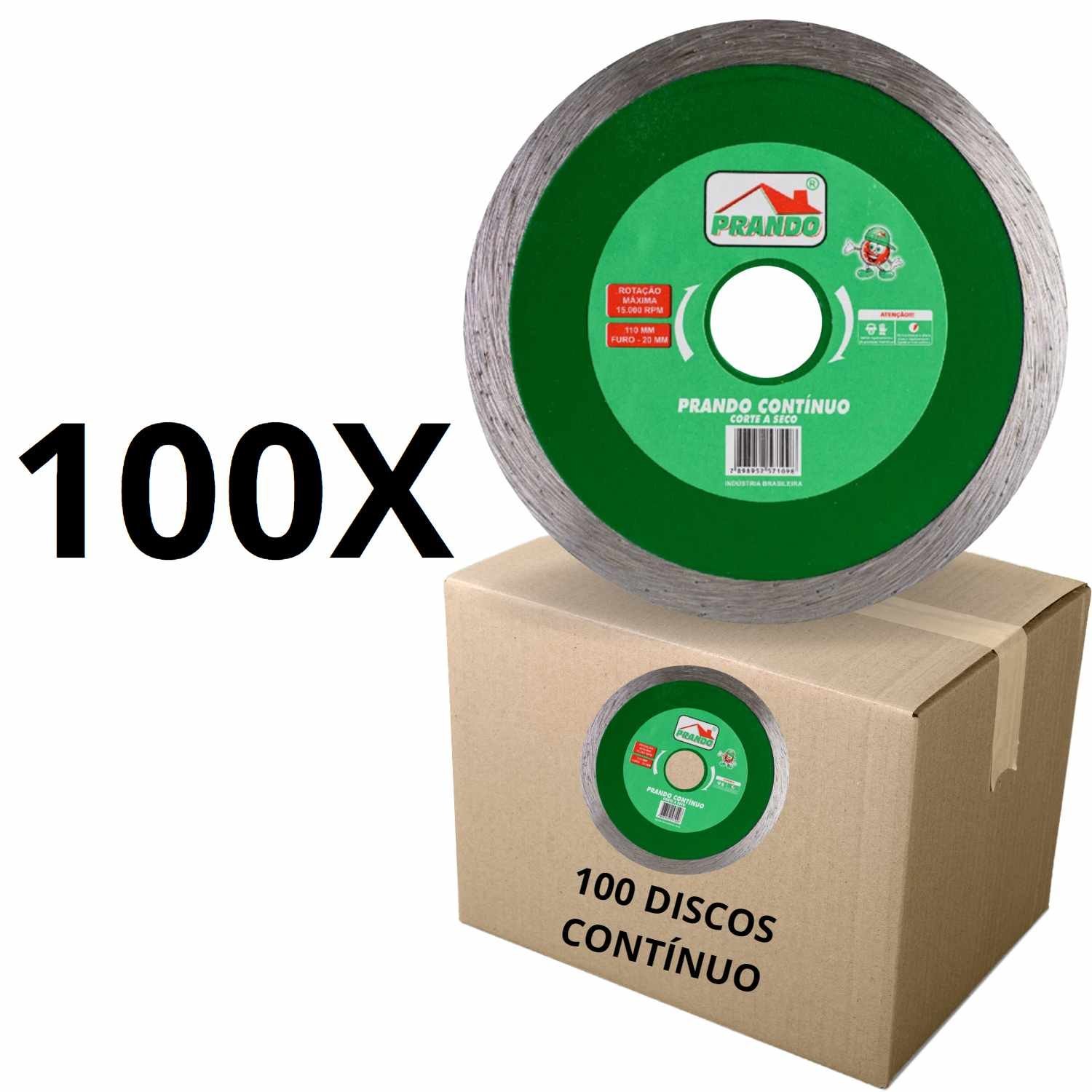 Kit 100 Discos Prando Contínuo 110 X 20 MM Mármore - 2