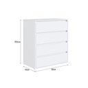 Ver imagem 3 de Cômoda 4 Gavetas Essencial Branca 80x45x90 cm Completa Móveis