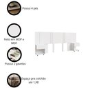 Ver imagem 4 de Cabeceira Sleep Movelove para Cama Casal/Queen/King com 2 Criados Branco
