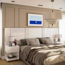 Ver imagem 1 de Cabeceira Sleep Movelove para Cama Casal/Queen/King com 2 Criados Branco