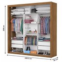 Ver imagem 4 de Guarda-roupa Casal Isabela 3 Portas de Correr com Espelho 4 Gavetas - Carioca Móveis