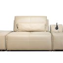 Ver imagem 2 de Sofá Yale 2 Lugares + Puff e Console com Luminária Couro Pérola 390cm - 69948