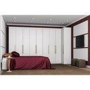Ver imagem 1 de Jogo de Quarto Modulado Firenze Branco de Casal 12 Pçs Painel Cabeceira de Casal + Roupeiro