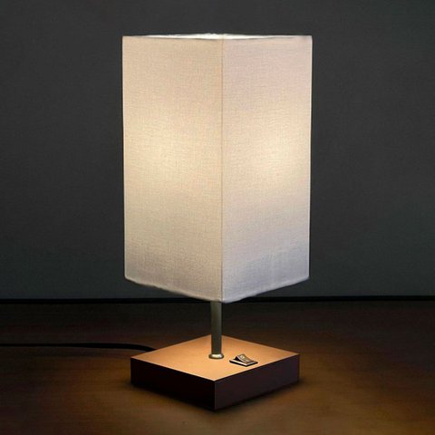 Abajur Luminaria de Mesa Quadrado Mdf com Interruptor Ref 49 Decoração Casa Sala Quarto Escritório
