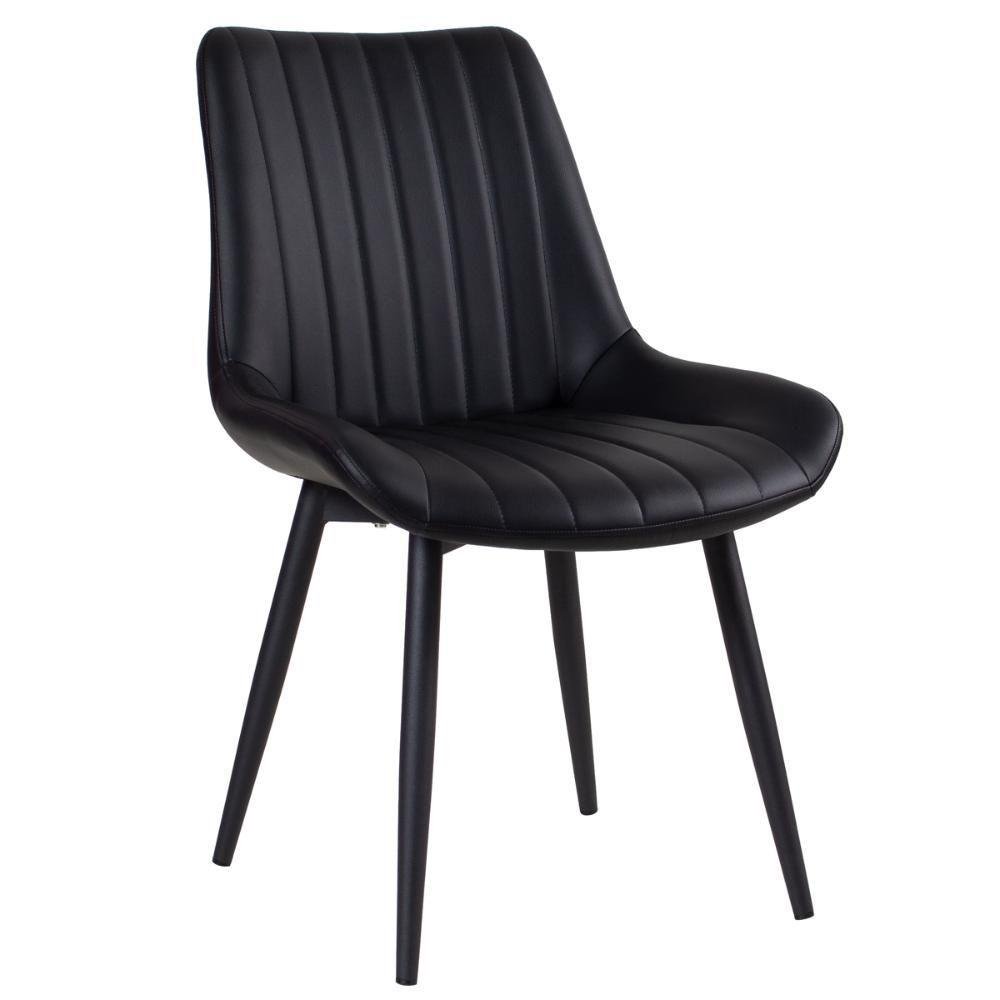 Kit 8 Cadeiras Estofadas Design Industrial Chicago Preto | MadeiraMadeira