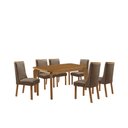 Ver imagem 2 de Mesa de Jantar Liz 180cm Tampo MDF Laminado Canto Copo com 6 Cadeiras Carolina