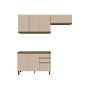 Ver imagem 3 de Cozinha Compacta 3 Peças com Aéreo Americana 7 Portas MDF Marrom Casa 812