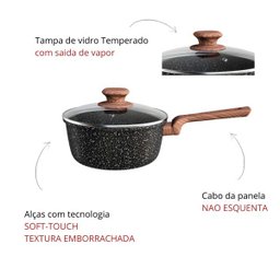 Panelas Avulsa Antiaderente Cerâmico Fogão Indução 18cm Colorstone Wooden Euro - 4