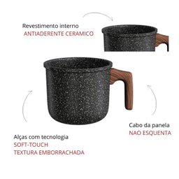 Fervedor Leiteira AntiAderente Colorstone 14cm Wooden - 2
