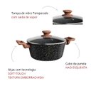 Ver imagem 4 de Panela Caçarola Avulsa Antiaderente Cerâmica 24cm Fogão Indução Colorstone Woden