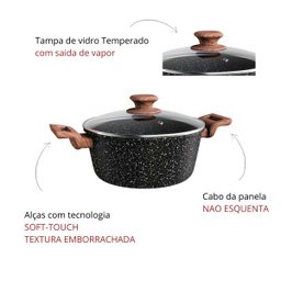 Panela Caçarola Avulsa Antiaderente Cerâmica 24cm Fogão Indução Colorstone Woden - 4 Panela Caçarola Avulsa Antiaderente Cerâmica 24cm Fogão Indução Colorstone Woden - 4