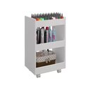 Ver imagem 2 de Carrinho Auxiliar Manicure Porta Esmaltes com Rodízio Branco