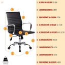 Ver imagem 5 de Conjunto com 1 Cadeira Diretor Giratória e 2 Cadeiras Executivas Base Fixa para Escritório