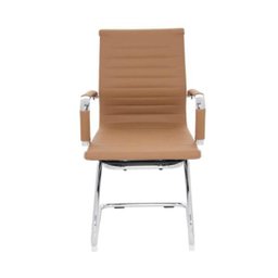 Conjunto com 2 Cadeiras Executivas Boston Base Fixa Esteirinha Caramelo - 4