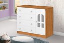 Ver imagem 1 de Cômoda Al 4 Gavetas e 1 Porta com Detalhes em Acrílico e Prateleira Interna Cor Branco/nature Ja