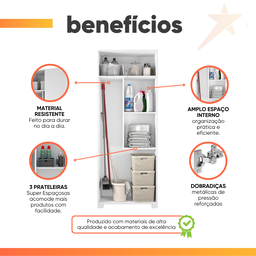 Armário Multiuso Notavel 2 Portas para Área de Serviço Lavanda - 5 Armário Multiuso Notavel 2 Portas para Área de Serviço Lavanda - 5