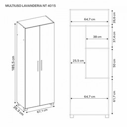 Armário Multiuso Notável Nt4015 Lavanderia 2 Portas Branco Brilho New - 7 Armário Multiuso Notável Nt4015 Lavanderia 2 Portas Branco Brilho New - 7