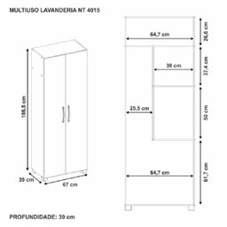 Armário Multiuso Notavel 2 Portas para Área de Serviço Lavanda - 4