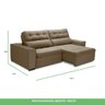 Sofa Retratil Reclinavel 2 Lugares 2,70 Vitória Veludo Capuccino Lansofbr - 6