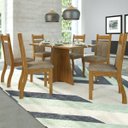 Ver imagem 1 de Mesa de Jantar 6 Lugares Cida Cedro/dakota/off White - Viero Móveis