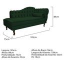 Ver imagem 4 de Kit Diva Recamier Juliana 185cm Lado Esquerdo e 02 Poltronas Classic Suede Verde - Amarena Móveis