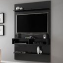 Ver imagem 1 de Painel para Tv até 47 Polegadas Malu 2 Prateleiras Preto Fosco - Pnr Móveis