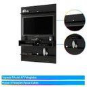 Ver imagem 2 de Painel para Tv até 47 Polegadas Malu 2 Prateleiras Preto Fosco - Pnr Móveis