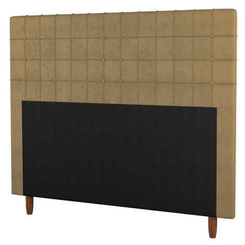 Cabeceira Cama Box Solteiro Parisis 90cm Suede Bege - Desk Design