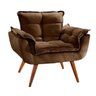 Poltrona Decorativa Opala Suede Marrom - 1