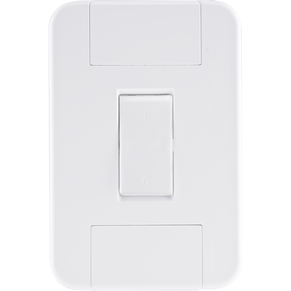 Conjunto 4x2 com 1 Interruptor Bipolar Simples 10 A 250 V Tramontina Tablet Branco - 1