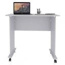 Ver imagem 2 de Mesa Escrivaninha Dobrável com Rodízio Branco Wood - Pnr Móveis