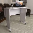 Ver imagem 1 de Mesa Escrivaninha Dobrável com Rodízio Branco Wood - Pnr Móveis