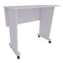 Ver imagem 3 de Mesa Escrivaninha Dobrável com Rodízio Branco Wood - Pnr Móveis