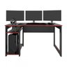 Mesa Gamer Wood Ideal para 3 Monitores Preto/vermelho - Pnr Móveis - 2