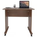Ver imagem 2 de Mesa Escrivaninha Dobrável com Rodízio Amendoa Wood - Pnr Móveis