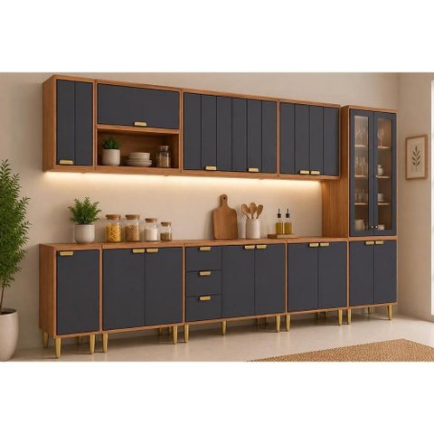 Cozinha Completa 9 Peças Elena CZ547 Cinamomo/Titanium MGM