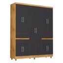 Ver imagem 2 de Guarda Roupa Casal Ambiente Exellence 2230 Freijó Carbono - Araplac