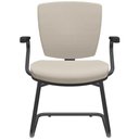 Ver imagem 2 de Cadeira de Escritório Fixa Executiva Office Preto Slim Baixa Flexi P03 Vinil Bege - Lyam