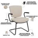 Ver imagem 4 de Cadeira de Escritório Fixa Executiva Office Preto Slim Baixa Flexi P03 Vinil Bege - Lyam