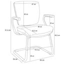 Ver imagem 5 de Cadeira de Escritório Fixa Executiva Office Preto Slim Baixa Flexi P03 Vinil Bege - Lyam
