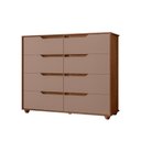 Ver imagem 1 de Cômoda Quarto Doble com 8 Gavetas e Pés Nogueira/Cappuccino (Flex)