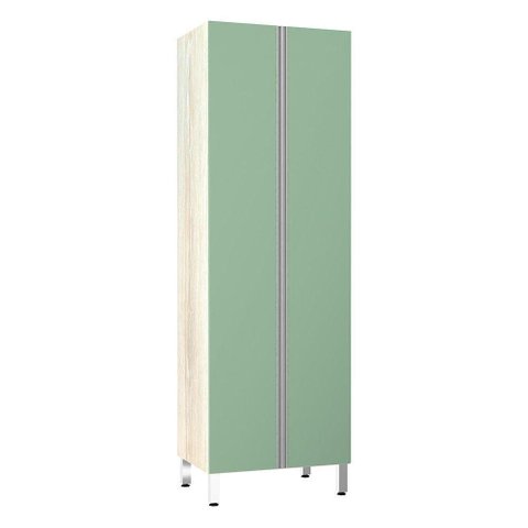 Paneleiro 70Cm Duplo 2 Portas Lis Legno Crema Com Verde Jade